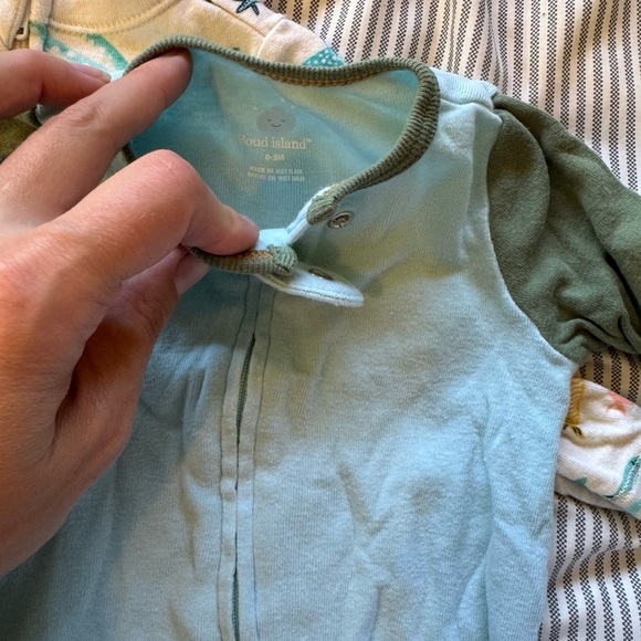 Baby Footies in Blue, Brown, and White - Picture 8 of 9